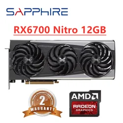 GPU Sapphire RX 6700 XT 6700XT RX6700 Nitro 12GB Video Card AMD Radeon RX6700XT Graphics Cards Desktop PC Office Computer Game