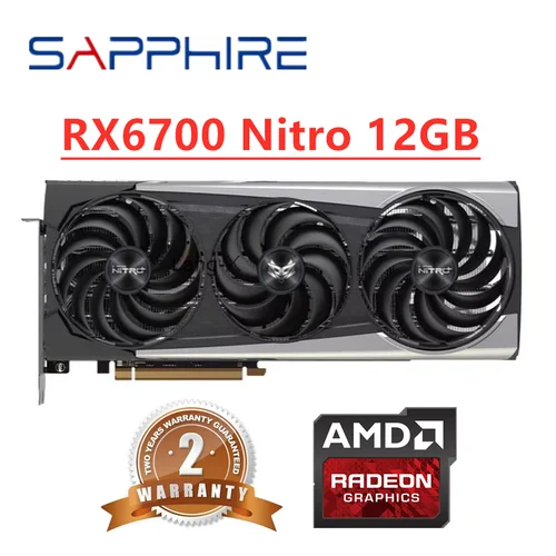 GPU Sapphire RX 6700 XT 6700XT RX6700 Nitro 12GB tarjeta de vídeo AMD Radeon RX6700XT tarjetas gráficas ordenador de escritorio juego de ordenador de oficina