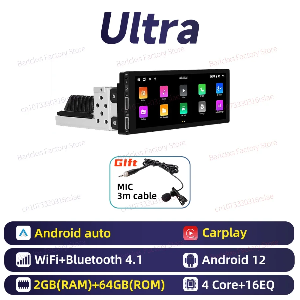 CarPlay Android Autoradio 1 Din Head Unit voor Renault Twingo II 2007-2016 Autoradio met Navigatie BT Multimedia