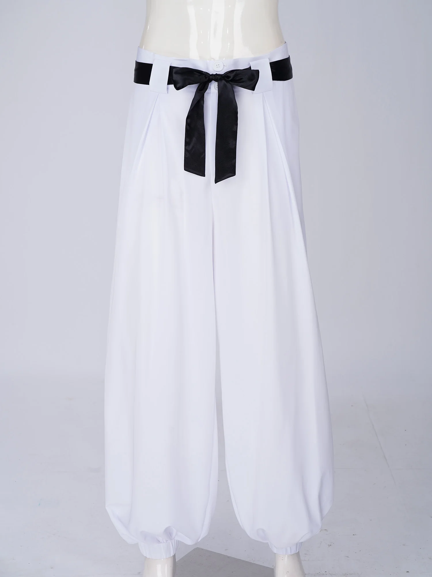Men Arab Prince Harem Pants Buttons Belt Bloomers Costume for Halloween Theme Party Cosplay Fancy Dress Up