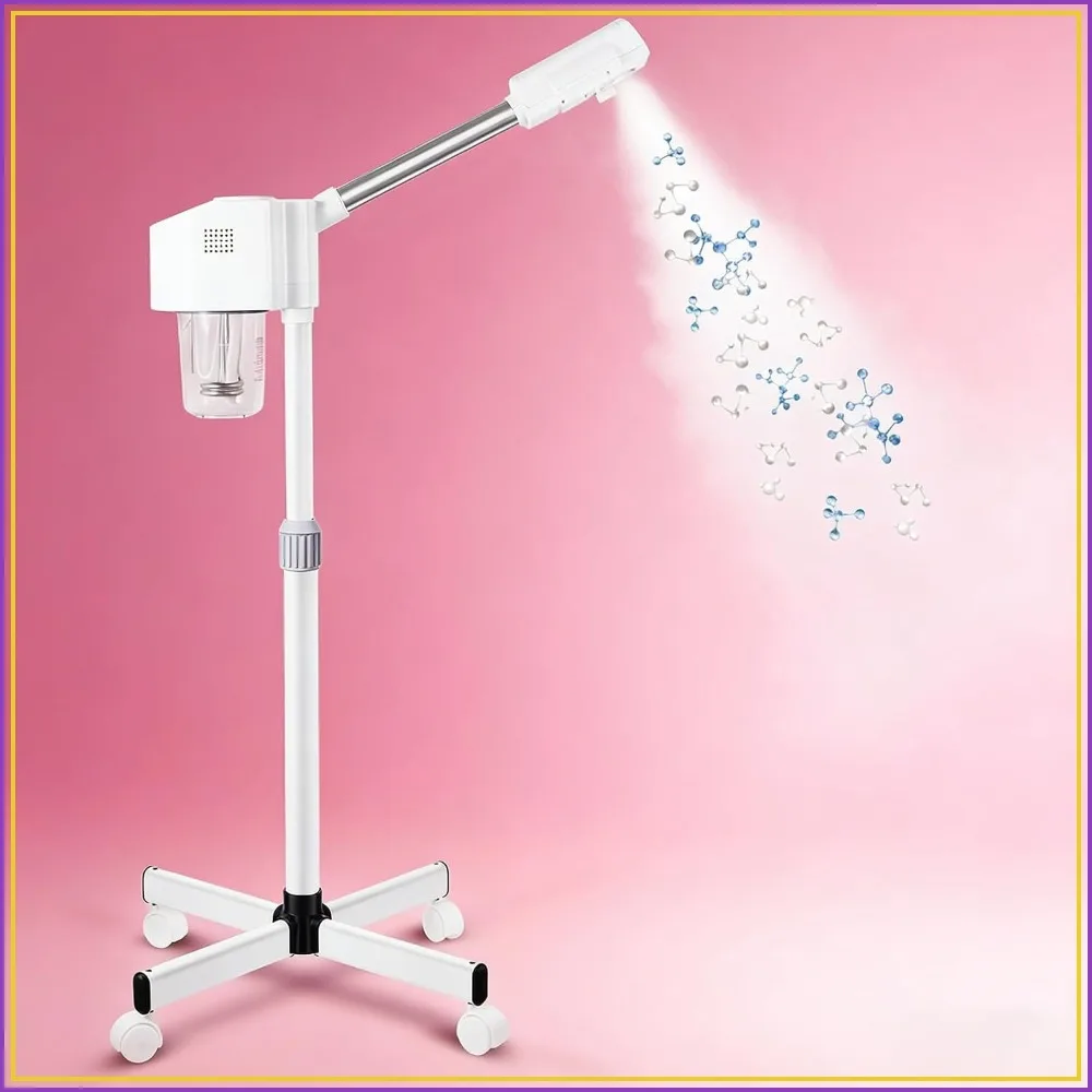 2-in-1 Height Adjustable Facial Steamer with Hot Mist & Aromatherapy - for Home and Salon Use