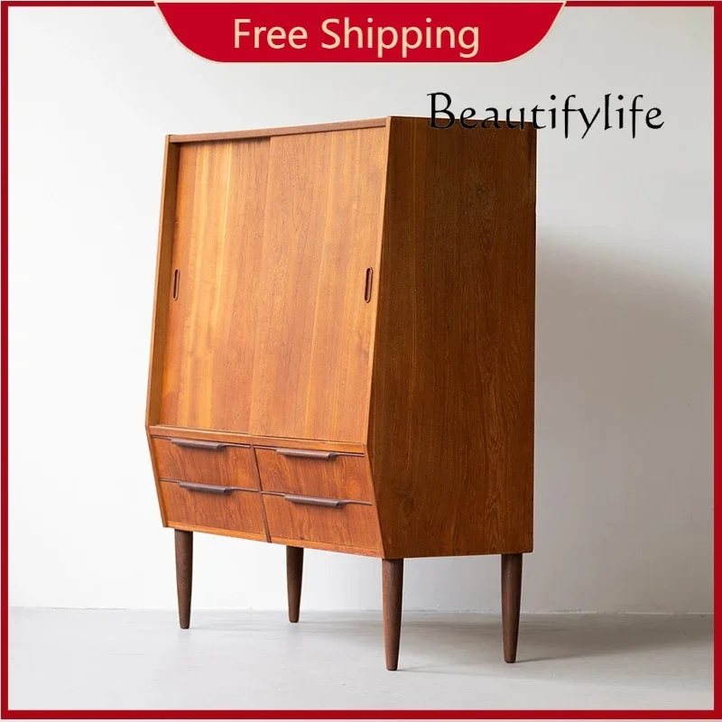 

PP X Medieval Furniture, Household Simple Chest, Retro Style Drawer, Cherry Wood, Myanmar Teak Custom