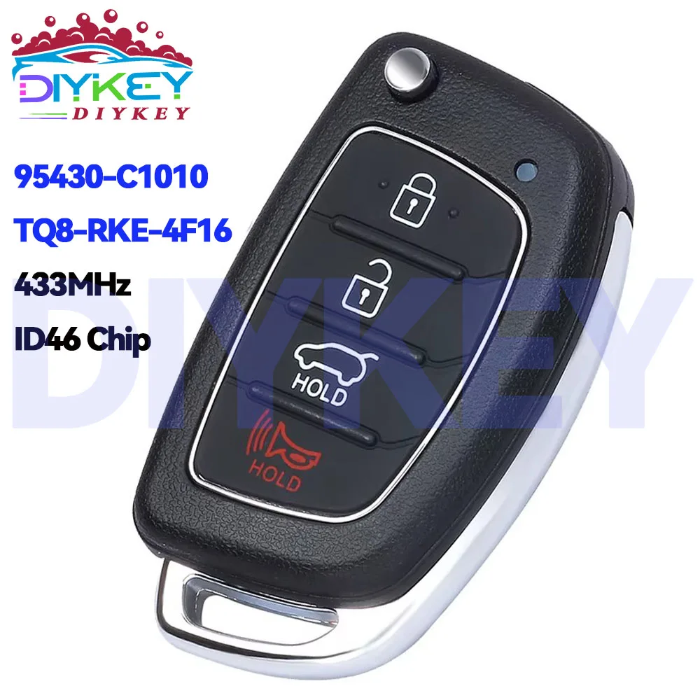 

DIYKEY FCC ID: TQ8-RKE-4F16 95430-C1010 для Hyundai Sonata 2014 2015 2016 2017 2018 флип-брелок с дистанционным управлением 433 МГц ID46 чип