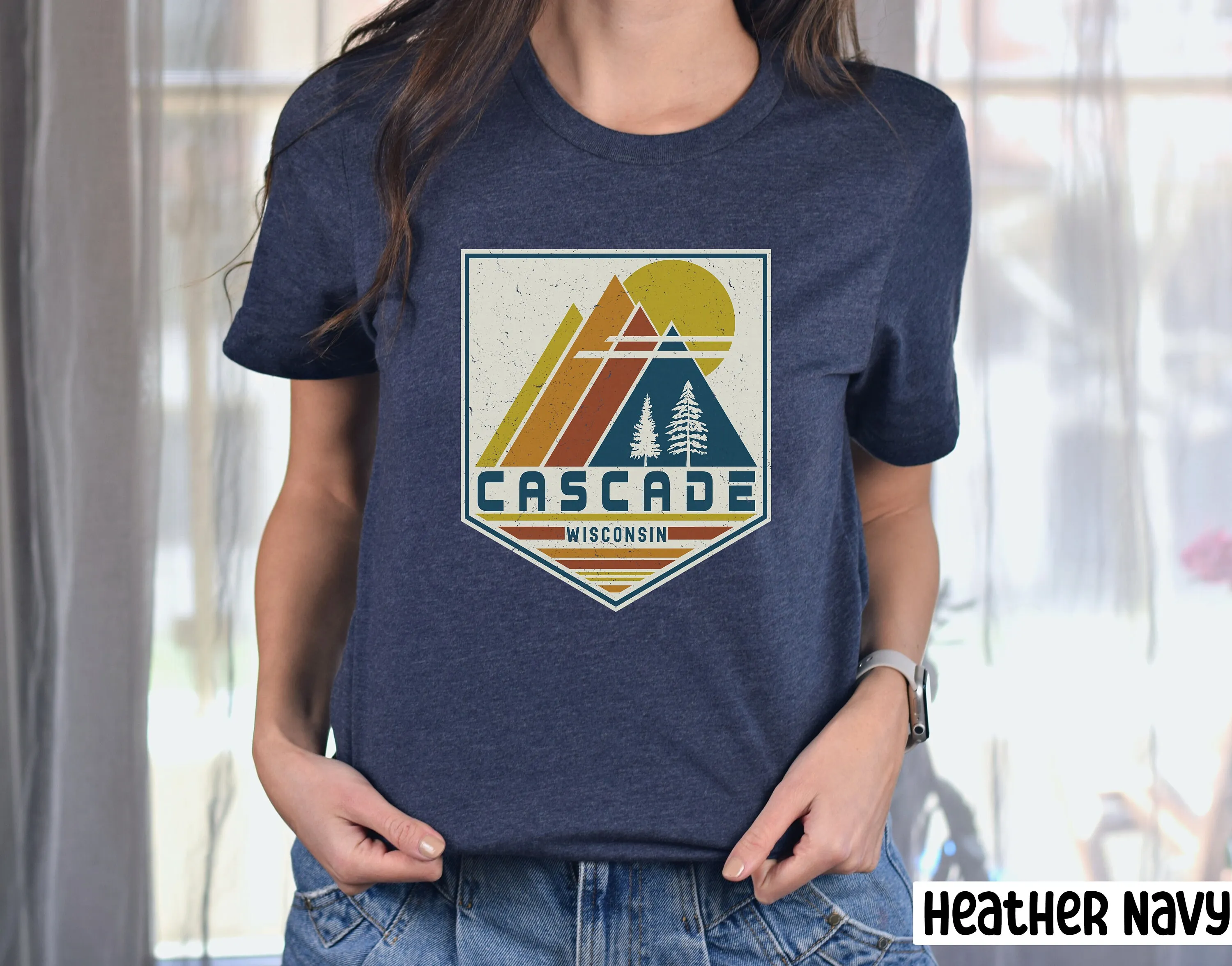 Cascade T Shirt Wisconsin Souvenir Travel Matching Family Retro Ski