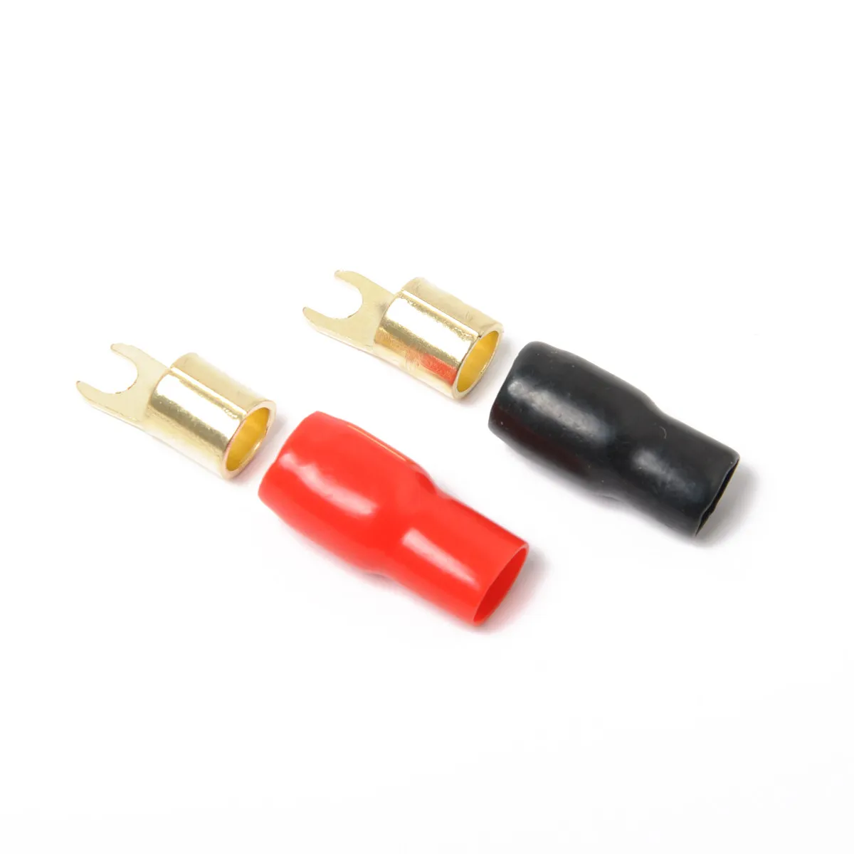 10Pairs Premium Crimp Terminals 4 Gauge Spade Connectors Gold Plated for Distortion Free Audio Signal Transmission