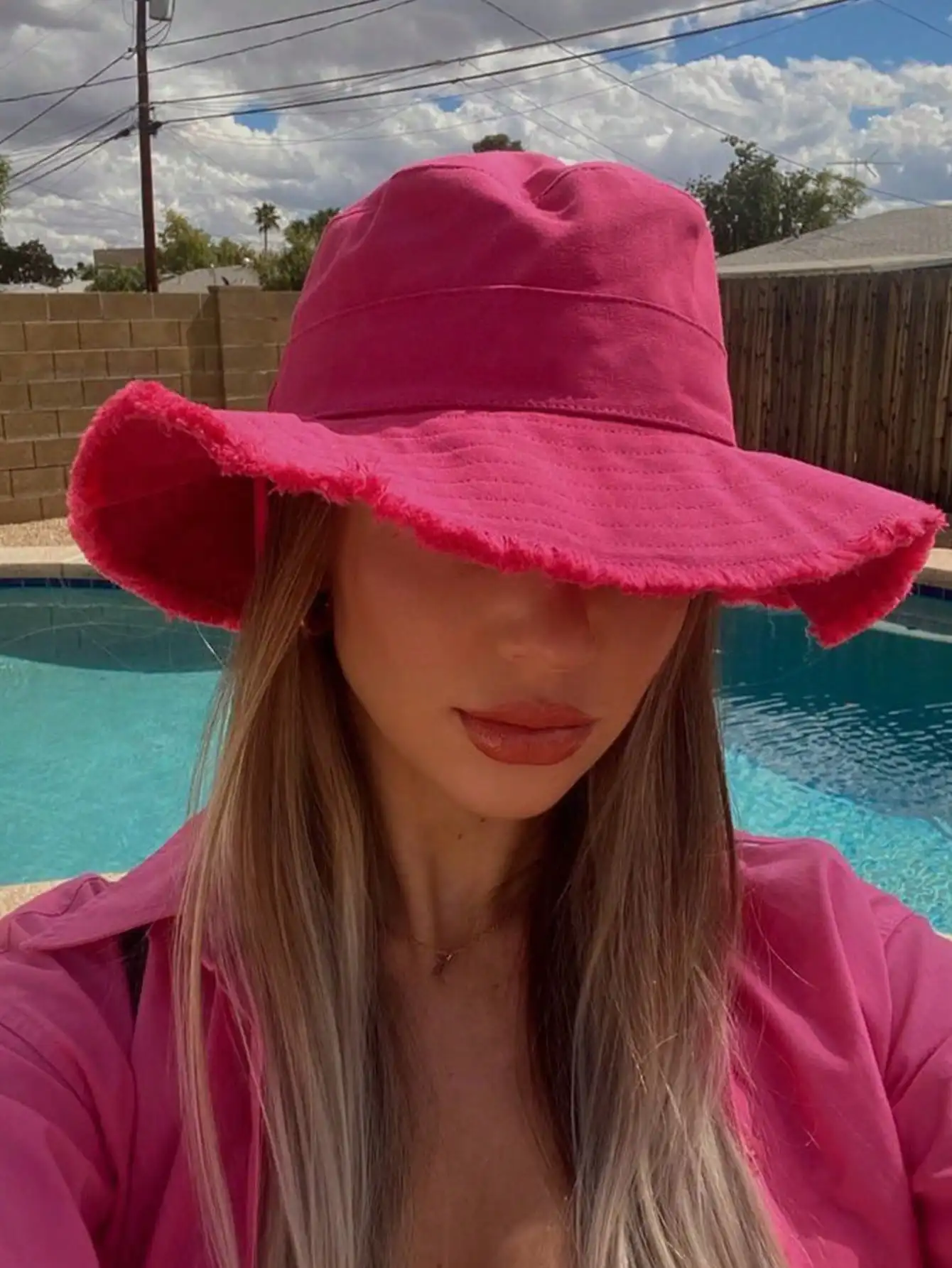Women's Distressed Finish Drawstring Trim Bucket Hat,Adjustable Chin StrapWindproof,Suitable For Travel, Beach, Casual Daily Use