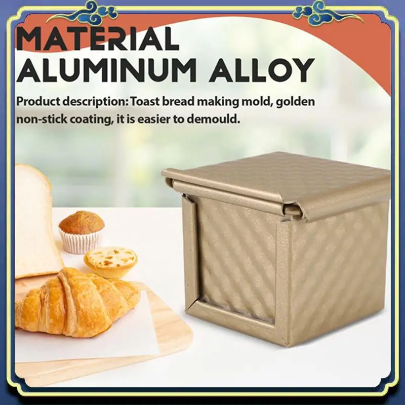 

Latest 3Pcs Square Loaf Pan With Lid Toast Mold Bread Pan Pullman Loaf Pan With Cover Non-Stick Mini Water Cube Toast Box