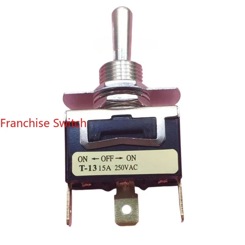 

10PCS Button switch three-pin three-gear insert gold-plated foot T-13CS toggle, shake 15A