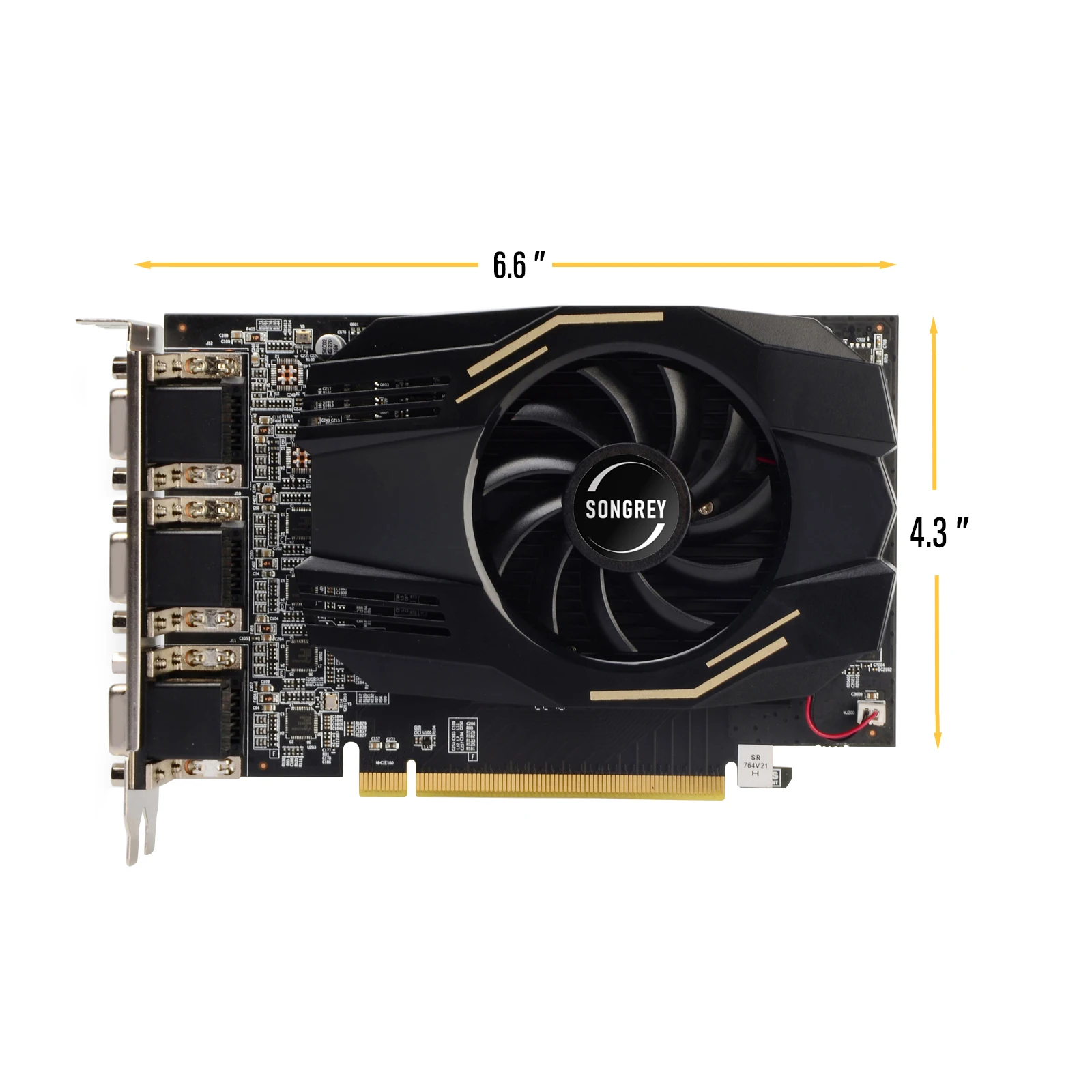 SONGREY Native 4VGA 6VGA Multi-Display Radeon HD7600  2G/4G GDDR5 Multi Output Video Cards Graphics Card