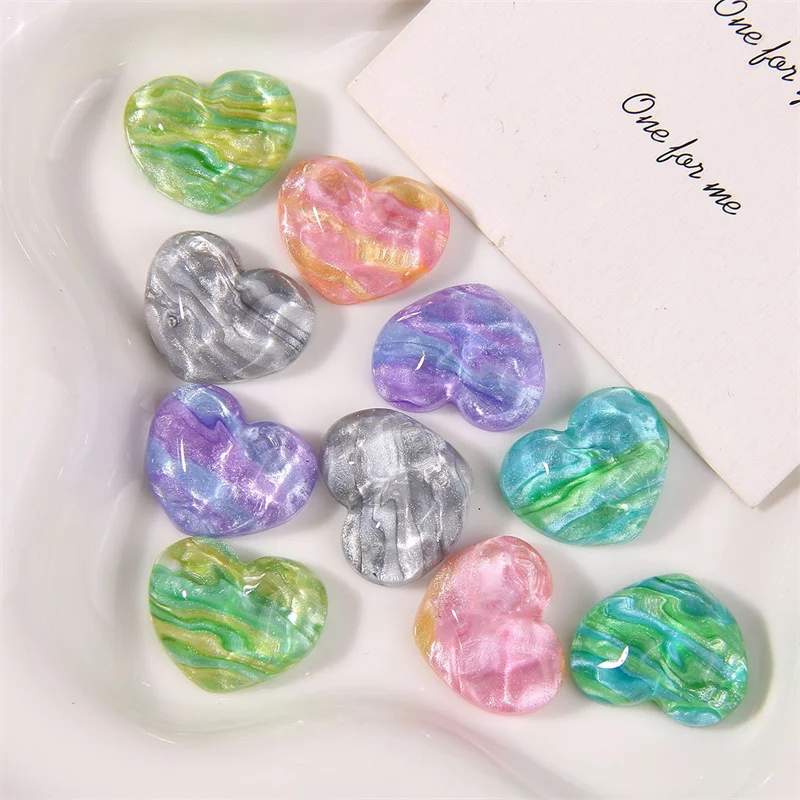 

Новое поступление, 50 шт./лот, цветной узор, принт, мультяшные сердечки, смоляные бусины-кабошоны, ювелирные изделия «сделай сам», аксессуары для волос, одежда