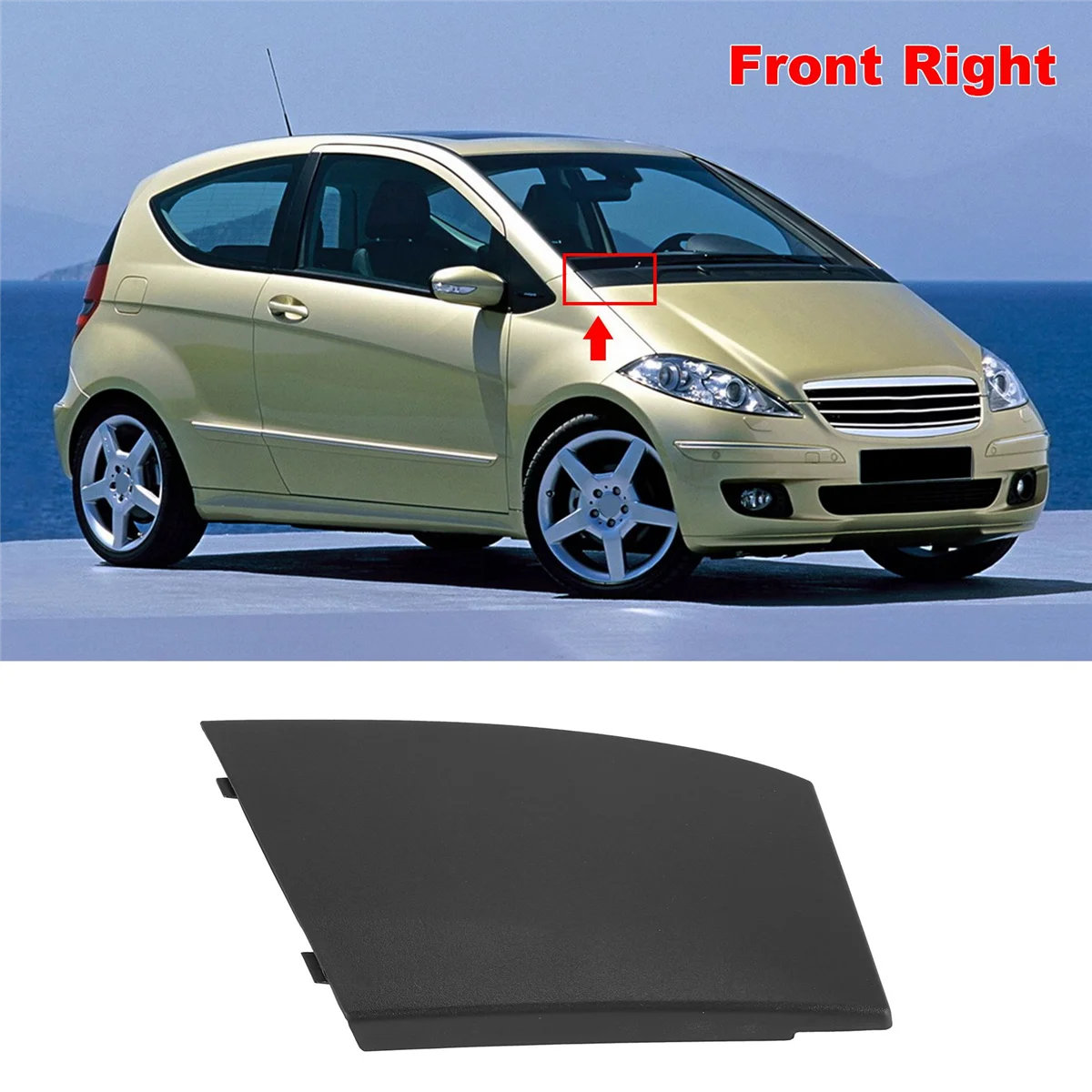 Car Engine Hood Hinge Cover Right Windshield Water Drain Hood Corner Guard for Mercedes Benz A Class W169 1698300175