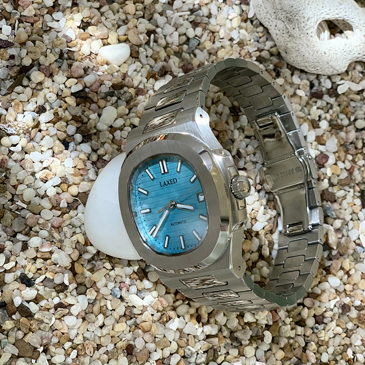 LAXED Men's Sapphire Automatic Mechanical Watch Stainless Steel Waterproof NH35 Movement