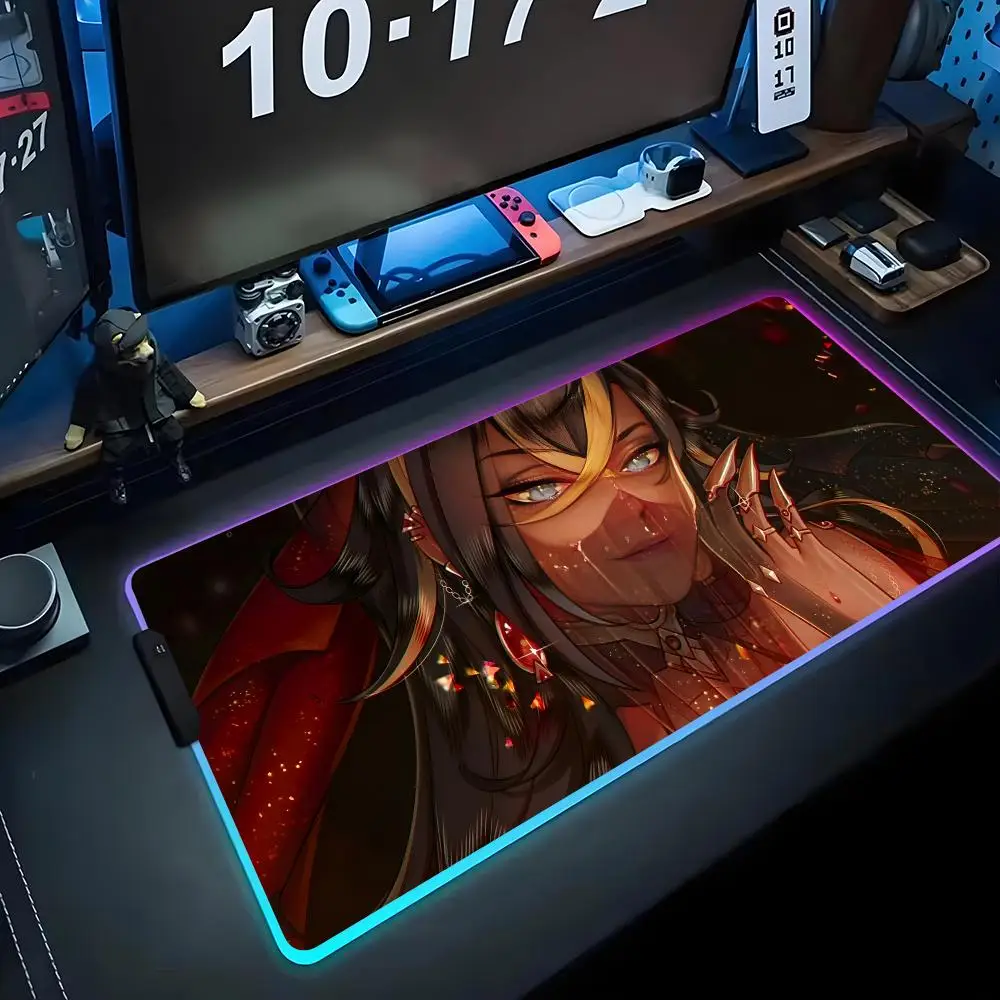 

dehya Mouse Pad RGB Gaming Mousepad Big LED Pad PC Desk Mat Luminous Mouse Pad Large Keyboard Mats Table Rug With Backlit