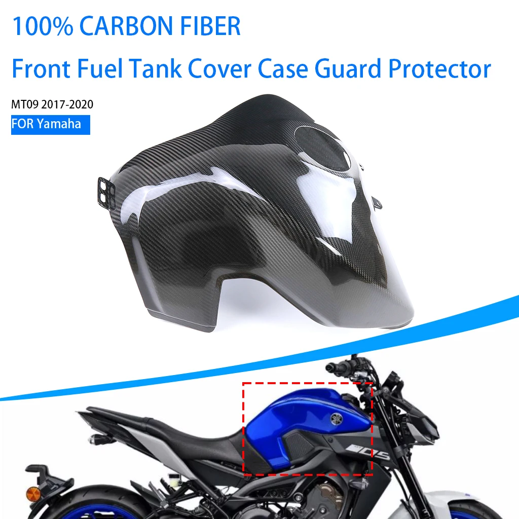 

AKOSO Motorcycle For Yamaha MT09 2017-2020 100% Carbon Fiber Front Fuel Tank Cover Case Guard Fairing Kit Accessories Protector