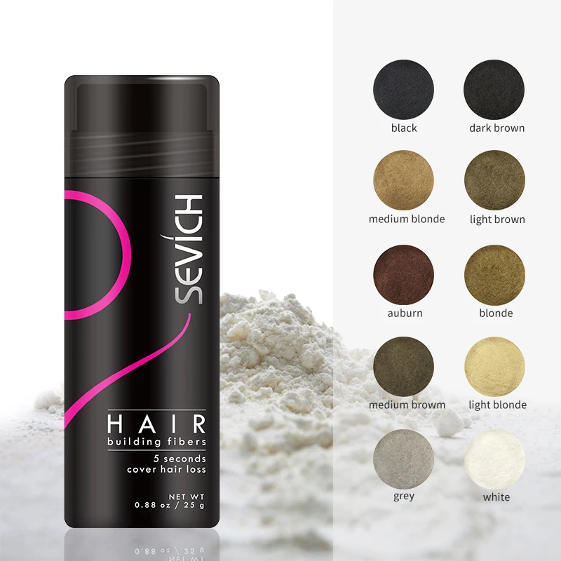 10 farben Menschlichen Perücke Extensions Natürliche Haar Keratin Haar Fasern Behandlung Dünne Concealer Pulver Haar Gebäude Faser Refill 100g