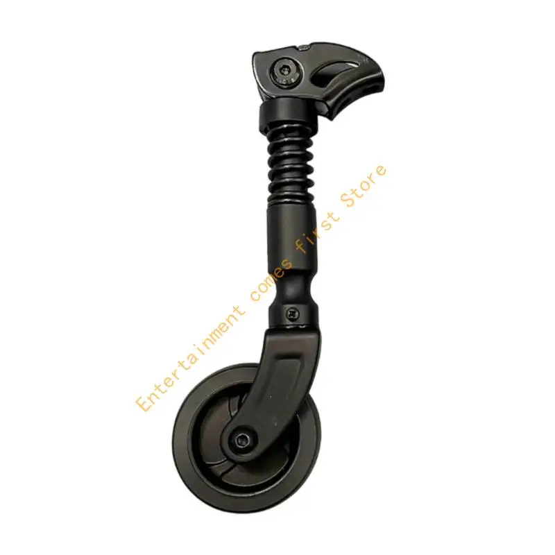 Cycle Parking Support Wheel for Daily Use and Side Stop Control, Pivoting ABS Accessory with Carry Storage Form, Black Finish