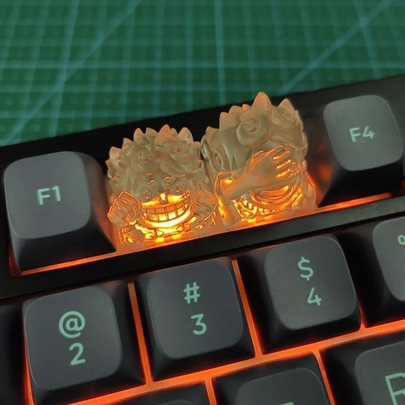 

Cartoon One Piece Nika Fifth Gear Luffy Mechanical Keyboard Keycap Cute Anime DIY Creative Transparent White Gray Keyboard Key