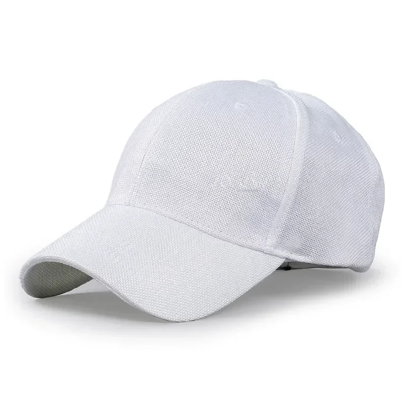 Summer Dad Faux Linen Sun Cap Male Cool Sports Hat Big Head Man Baseball Caps Adjustable Leisure Men Women Shade Sport Gorras