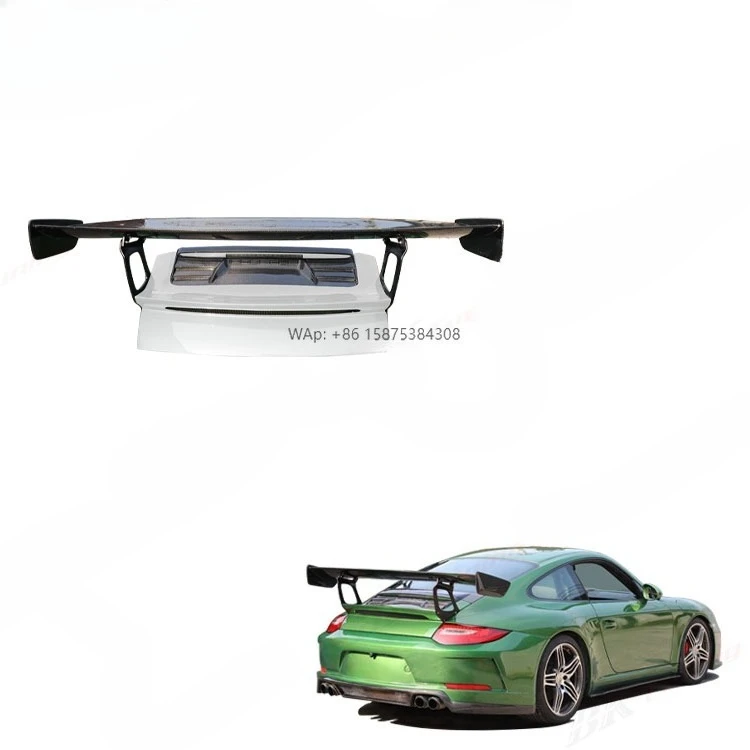 

BK Tuning 997 Upgrade GT3RS Style Tail Wing Car Body Parts Semi Carbon Fiber Rear Wind for Porsche 911 997 Rear Spoiler