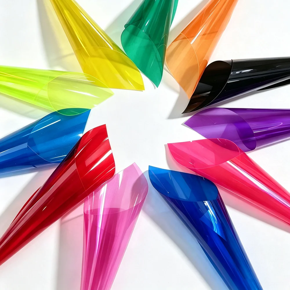 Thickness 0.3mm A4 Clear Colored Film Translucent Hard Sheet Transparent Multi-use Sheet Colored Acetate Light Filter Gel Sheets