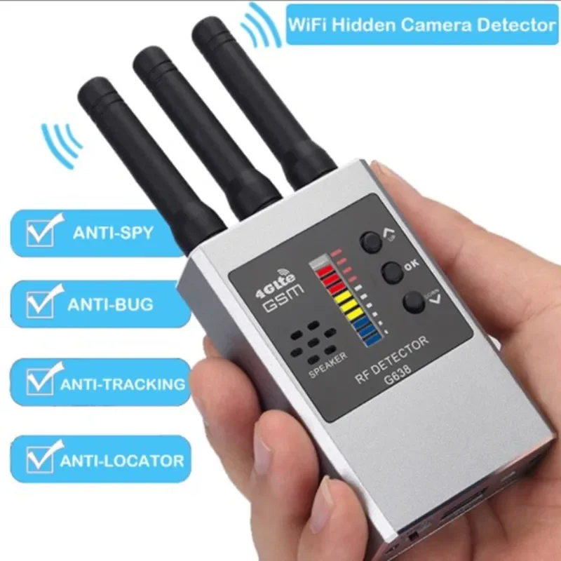 

NEW RF Signal Detector Wifi Hidden Camera Finder Anti-Spy Listen Sweeper Cell Phone Bugs Wireless Listening Device GPS Tracker