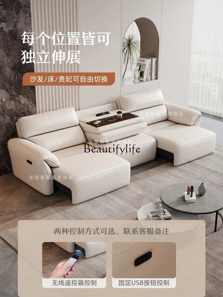 High Backrest Elephant Ears Smart Retractable Electric Sofa Bed Multifunctional Living Room Sofa