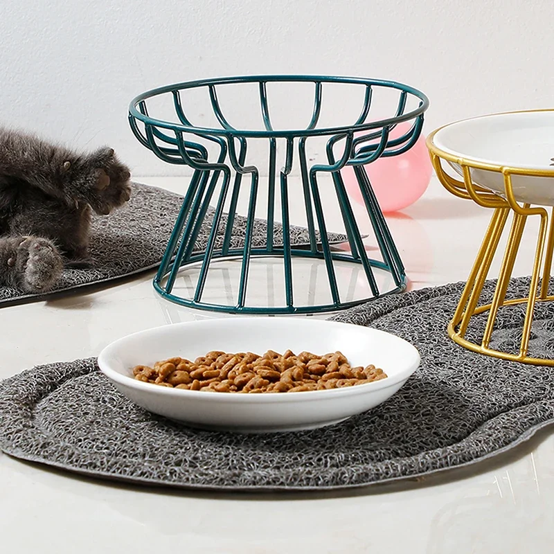 Cat Lift Bowl With Metal Stand Pet Food Snacks Feeding Elevated Feeder Kitten Puppy Dish Dog Supplies Accessories