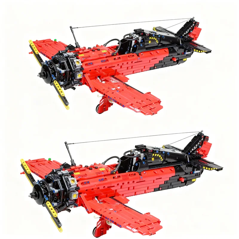 Model Airplane Plastic - 2469pcs MOC Pesawat Sayap Rendah Derek