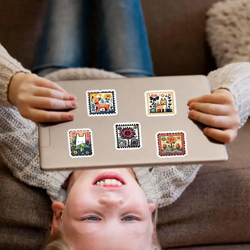 50 pz/set simpatico animale timbro adesivi decalcomanie bagagli laptop moto telefono adesivo impermeabile giocattolo per bambini