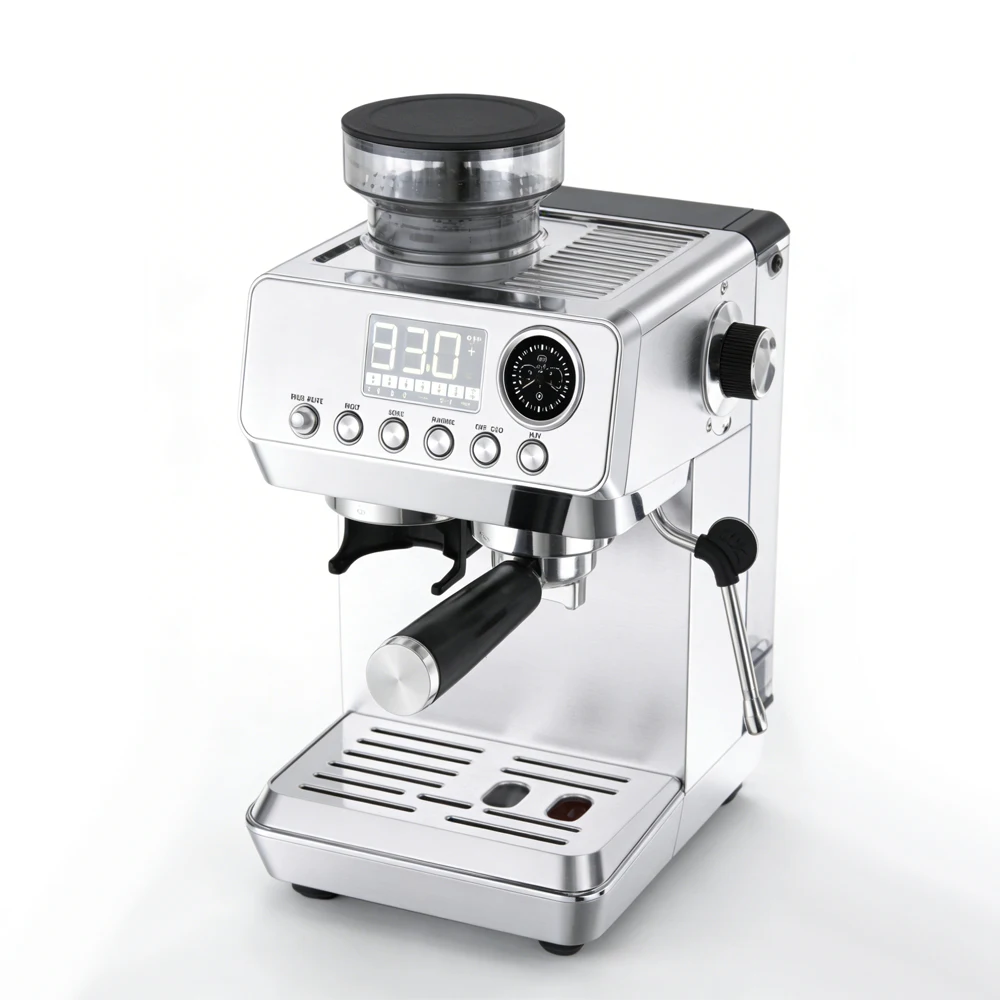 

Stainless Steel All-In-One Grinder Espresso Coffee Machine Screen Touch Control One Click Brewing Cold Brew Coffee Maker