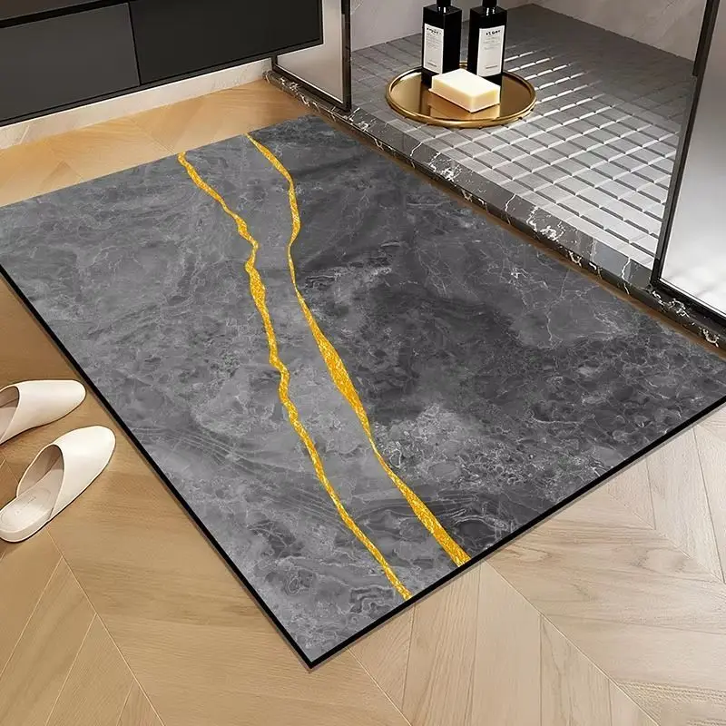 VIKAMA Affordable Luxury Geometric Doormat for Entryway, Foyer, and Bathroom—Absorbs Water Quickly, Dries Fast, Home Decor