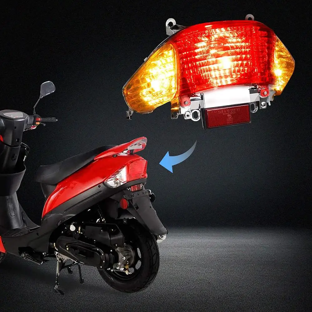 Scooter Motorcycle Tail Light Rear Brake Turn Signals Taillight Compatible For GY650cc 125cc 150cc Lighting Group