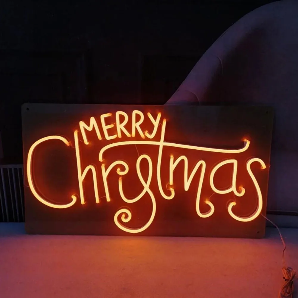 

LED Custom Neon Sign Merry Christmas Customizable Neon Light for Wall Decor Wedding Birthday Neon Sign Bar Name DIY Private Logo