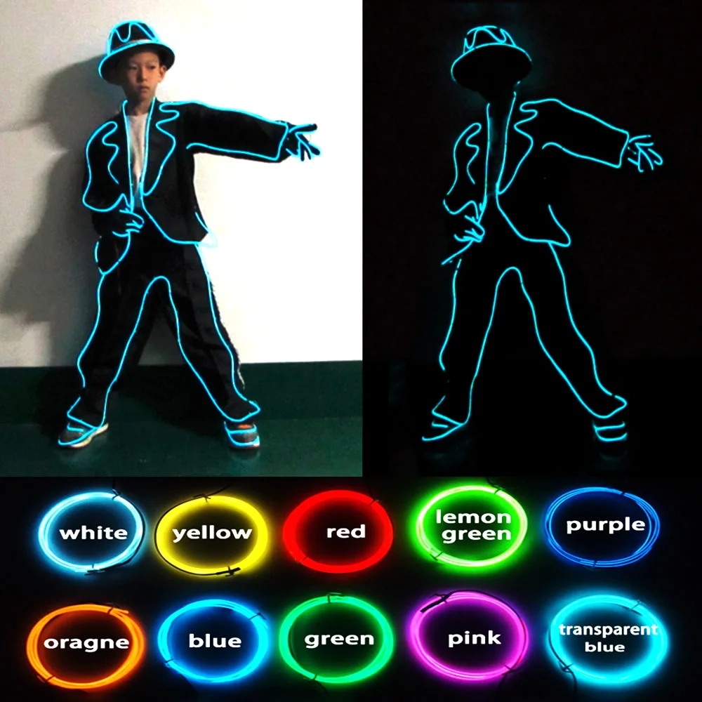 LED luminous Michael Jackson costume glowing popping dance clothes DIY Children's performance clothes for kid stage costumes