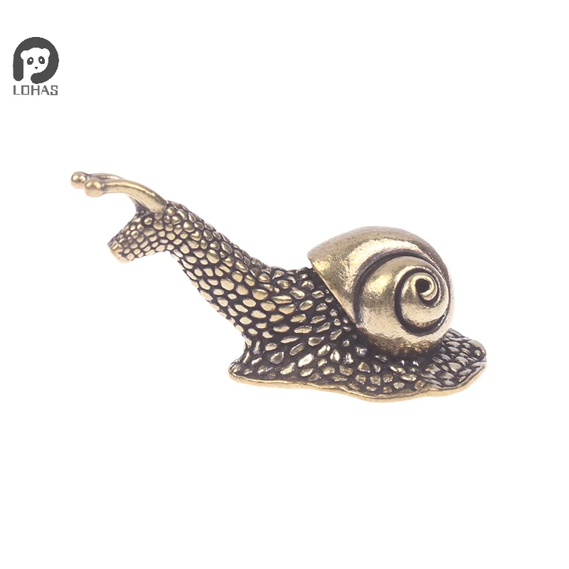 Retro Pure Copper Mini Snail Ornament Tea Pet Snail Ornament Antique Brass Animal Miniature Figurine Desktop Crafts