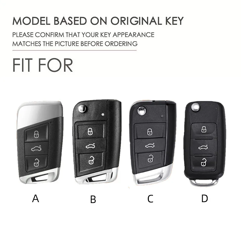 Premium Top Grain Leather Key Cover for Volkswagen Golf Tiguan Passat  Full Protection w/ Metal Ring  Leather Strap Anti-Scratch