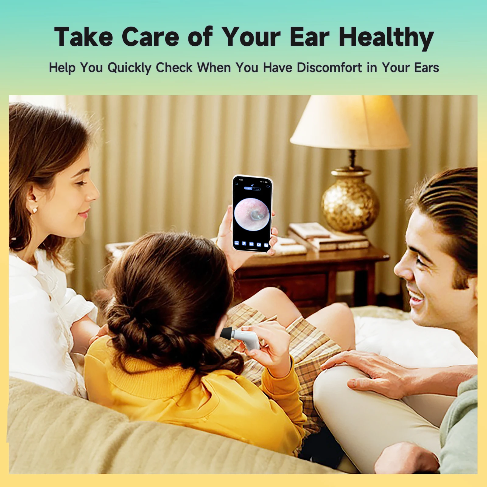 New 3.9mm Wireless Otoscope Ear Camera HD 1080P WiFi Ear Scope with 6 LED Lights for Kids and Families work with IOS Android