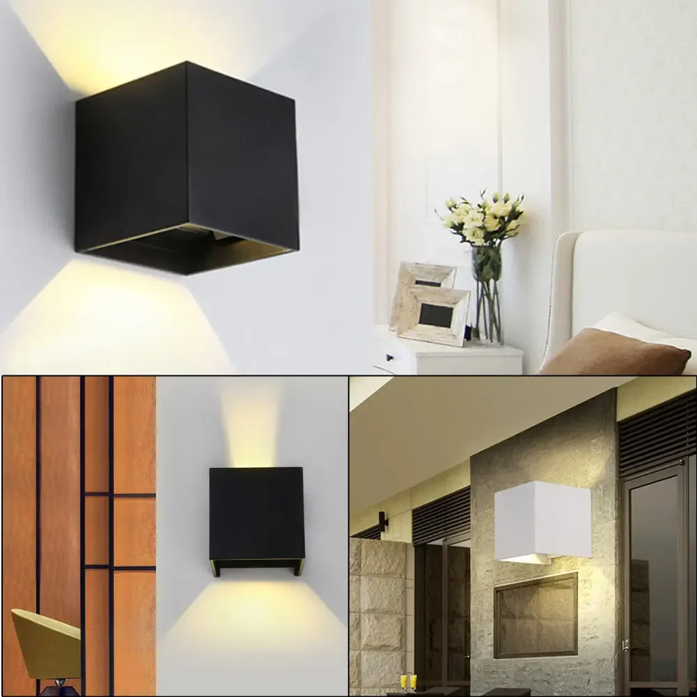 

New Style Outdoor Decoration 7W Waterproof Aluminum Cube COB LED Yard Corridor Wall Modern Outdoor / Indoor Stairs Lamp Light