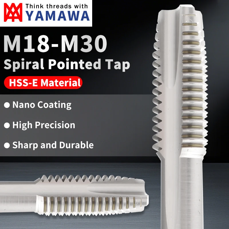 

EIMOGE TAP Japan Original YAMAWA HSS-E без покрытия, спиральный метчик M18-M30, машинный резьбонарезной инструмент, 1 шт.