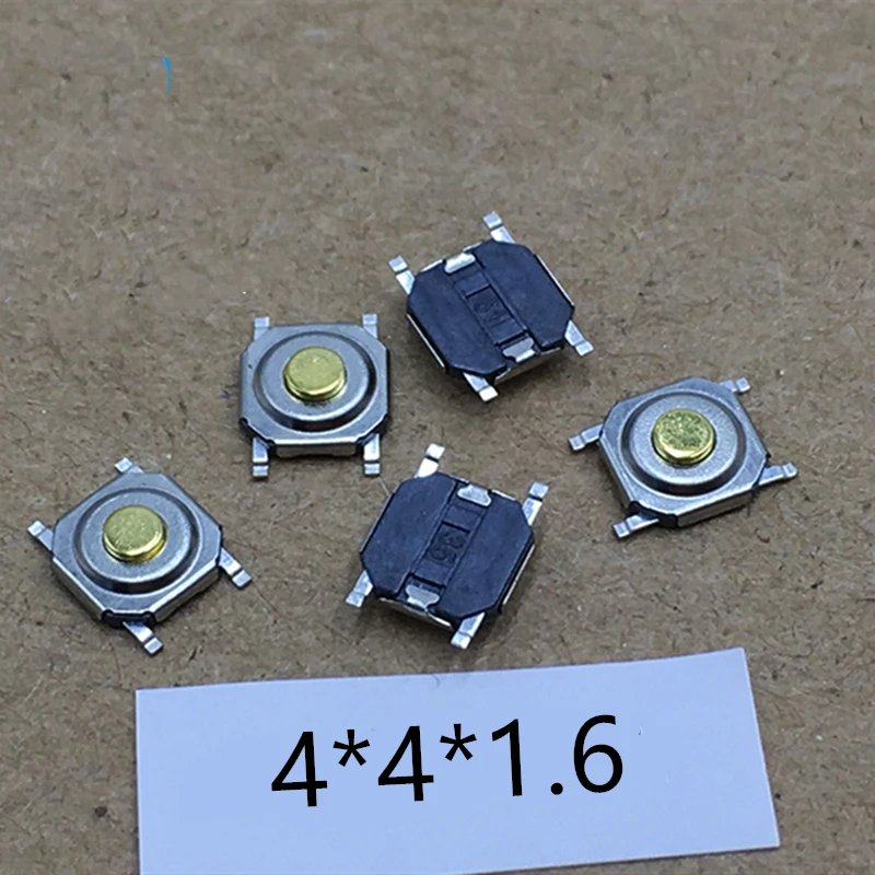 50PCS 4x4MM Push Botton Switch 4x4x1.5 /1.6/1.7/2/2.3/2.5/3/3.5/4.3mm Copper Head SMD PCB Tactile Push Button Switch 4x4x4.3mm