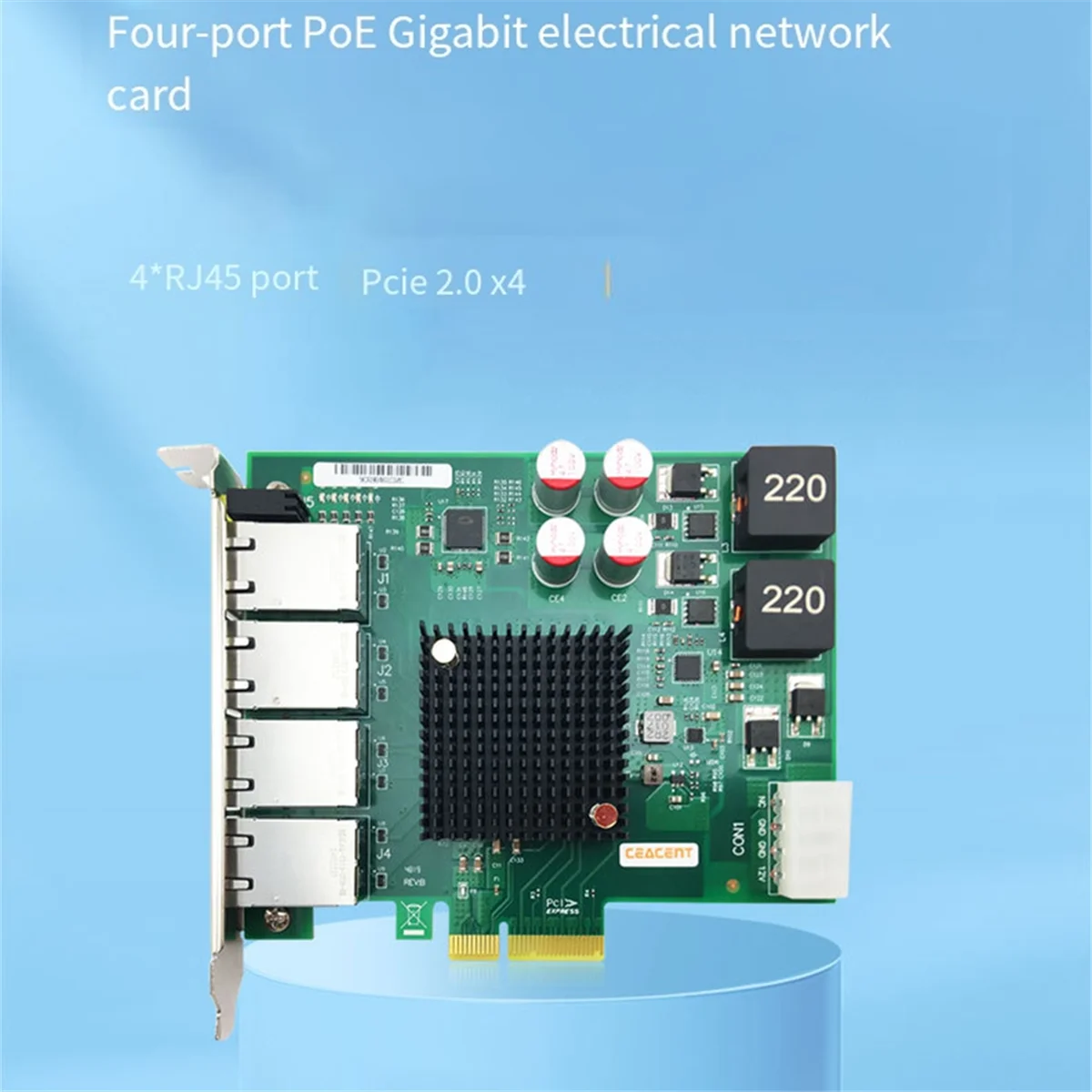 البيع بالتجزئة! بطاقة شبكة Vision Frame Grabber I350T4POE Intel I350AM4 Chip، رباعية المنافذ RJ-45x4، PCIe2.0 X8 POE #4