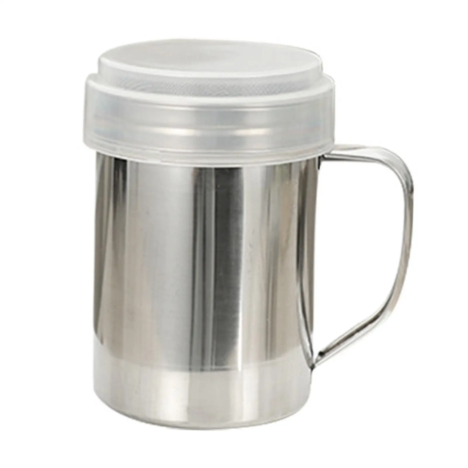 Stainless Steel Dredge Coffee Flour Duster Salt Pepper Shaker Dredge Shaker for Restaurant Drinks Cupcake Kitchen Birthday Cake
