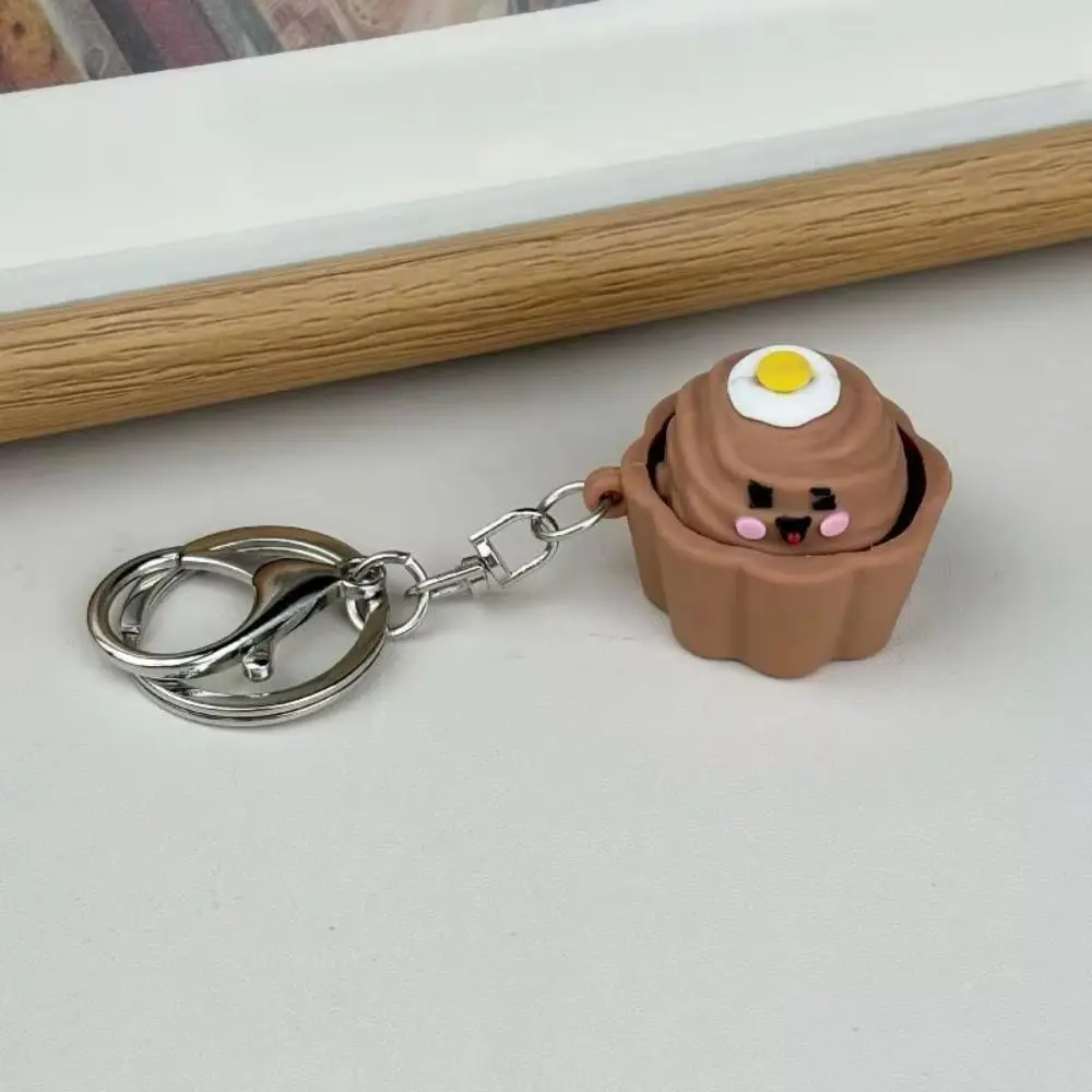 Cake Design Cake Button Keychain Button Shape Squeeze Function Mini Cake Squeeze Clicker Keychain Click Sound