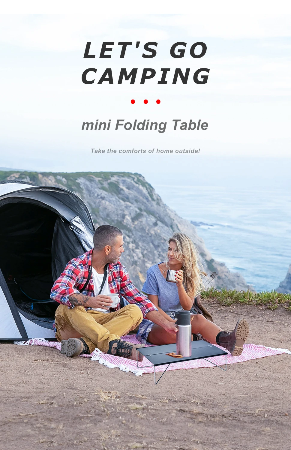 WESTTUNE Pop-Up Outdoor Mini tragbarer Tisch Ultraleichter klappbarer Couchtisch aus Aluminiumlegierung für Wandern, Picknick, Grillen, Campingbedarf – Detail 1