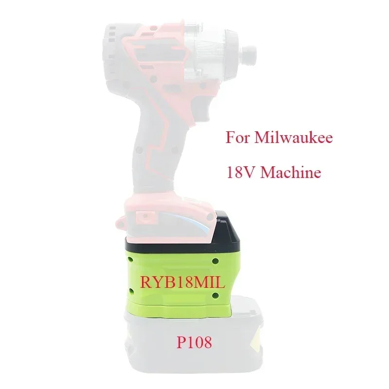 Переходник для аккумулятора RYB18MIL, преобразователь для аккумулятора Ryobi в Milwaukee 18V, беспроводной электроинструмент, для аккумулятора Milwaukee