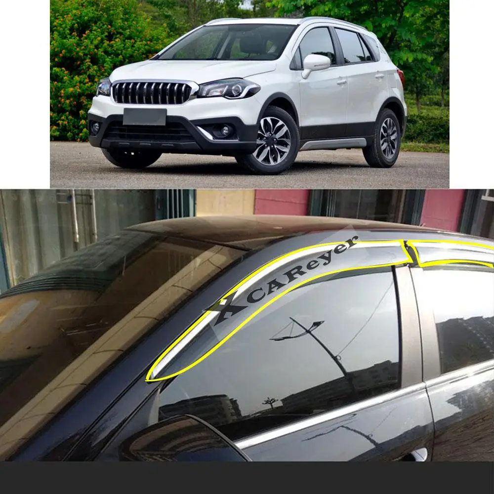 For SUZUKI S-cross Scross SX4 2017 2018 2019 2020 2021 Car Sticker Plastic Window Glass Wind Visor Rain/Sun Guard Vent Parts