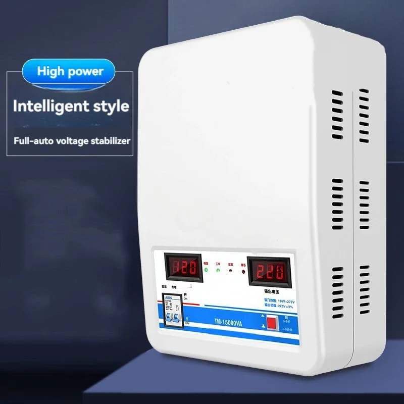 Estabilizador de voltaje 220V automático hogar de alta potencia 15kw cobre puro aire acondicionado de bajo voltaje regulador de voltaje especial