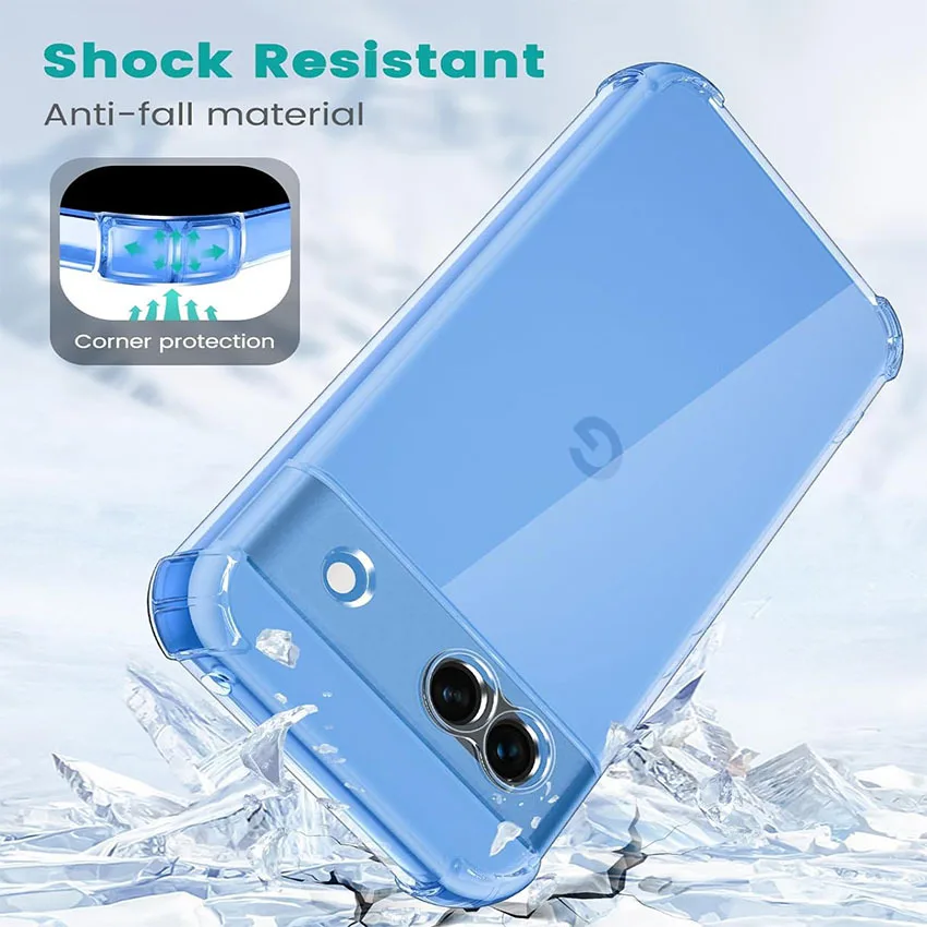 Shockproof Clear Case For Google Pixel 3 3A 4 4A XL 5 5A 6 6A 7 7A 8 8A 9 Pro 5G Transparent TPU Phone Accessories Fundas Cover