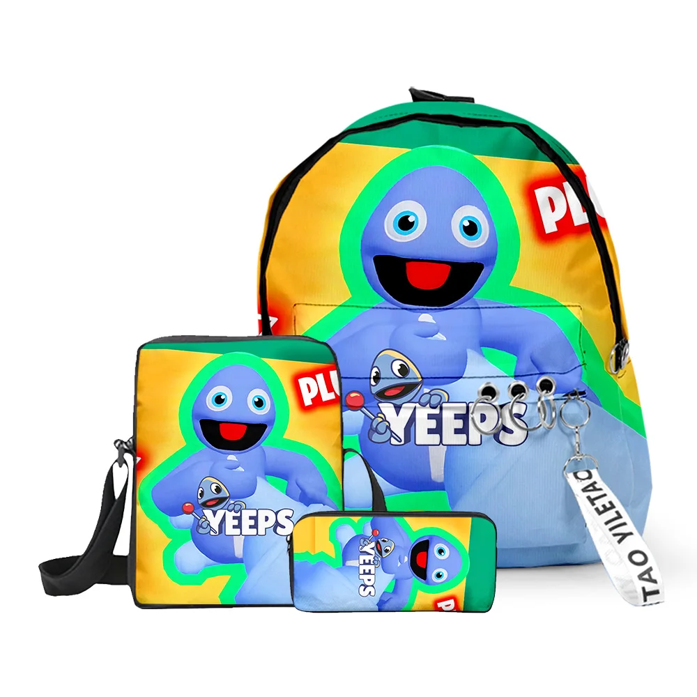 

Набор школьных сумок в стиле хип-хоп: рюкзак, сумка через плечо и пенал с 3D-принтом «Убежища» (3 предмета)