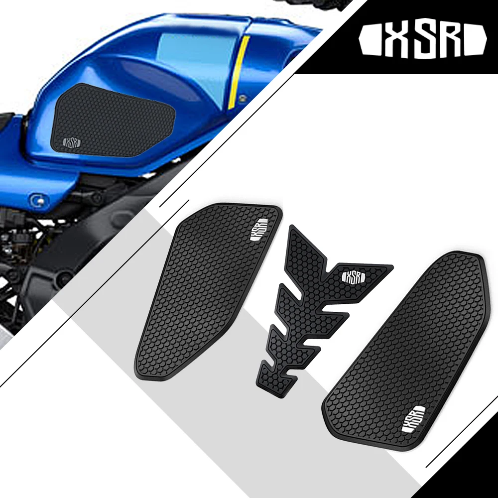 For Yamaha XSR900 XSR 900 Abarth 2022 2023 Motorcycle Accessories Non-slip Side Fuel Tank Stickers Waterproof Pad Rubber Sticker